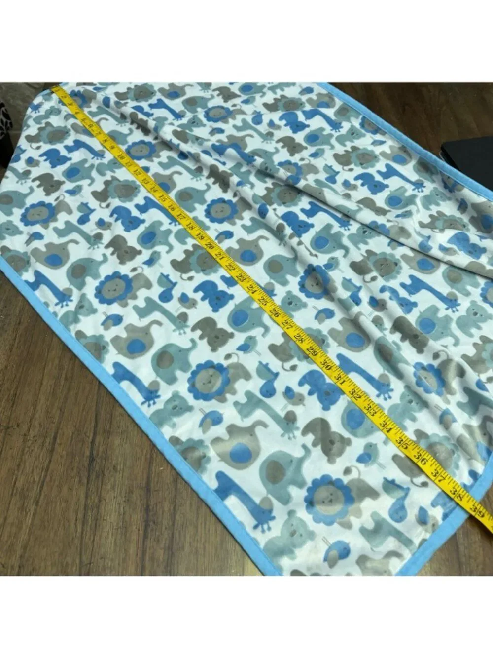 Baby Blue Jungle Theme Blanket